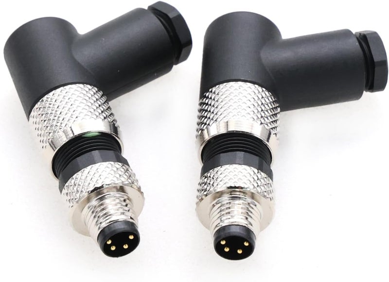 Eonvic M8 Right Angle 4 Pin Male A Code Plug Industrial Circular Sensor Connector Aviation 8mm Waterproof IP67 Connector - Image 1